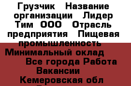 Грузчик › Название организации ­ Лидер Тим, ООО › Отрасль предприятия ­ Пищевая промышленность › Минимальный оклад ­ 20 000 - Все города Работа » Вакансии   . Кемеровская обл.,Гурьевск г.